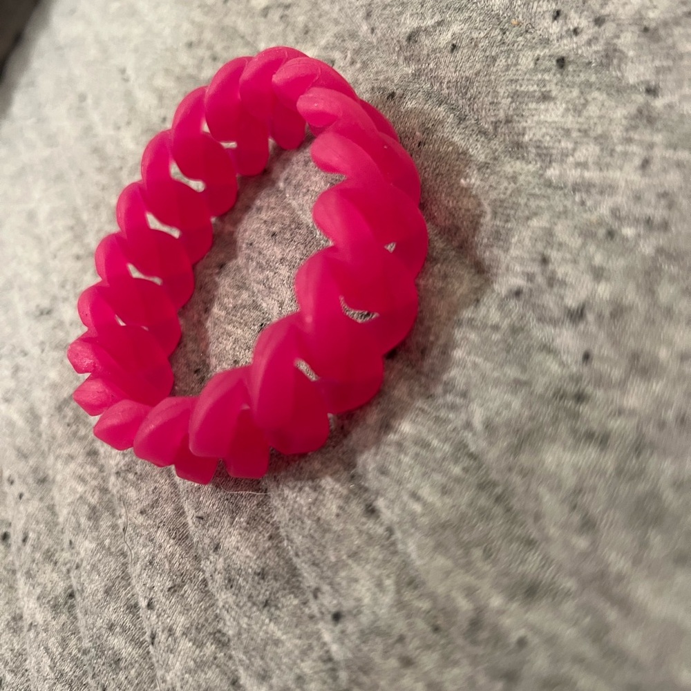 Pink Spiral braid rubber bracelet